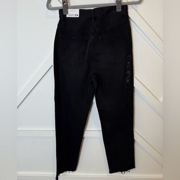 NWT Pacsun Black High Waisted Straight Leg Distressed Jeans Size 24 - Picture 6 of 13
